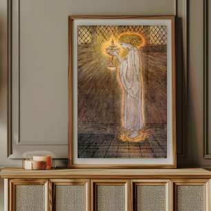 Póster Vintage Illustration From Romance of King Arthur