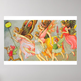 Póster Vintage Illustrations of Fairies