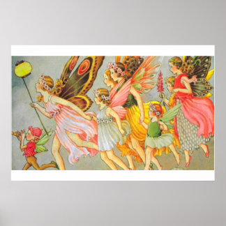 Póster Vintage Illustrations of Fairies