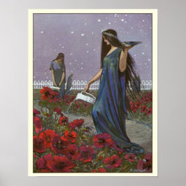 Póster Vintage Ilustracion Fairy Maidens