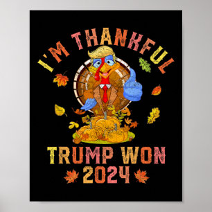 Póster Vintage Im Thankful Trump Ganó Ce De Retorno De Ca
