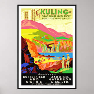 Póster Vintage Impreso China Resort de Salud Kulin