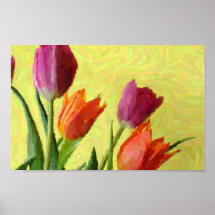 Póster Vintage Impressionist Tulips Poster