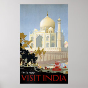 PÓSTER VINTAGE INDIA TRAVEL