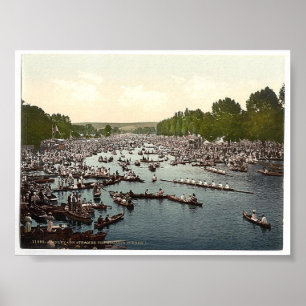 Póster Vintage Inglaterra Henley el 1890's del Regatta de
