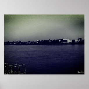Póster Vintage Irak Bagdad río forat
