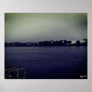 Póster vintage Irak Bagdad río forat