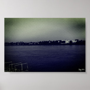 Póster Vintage Irak Bagdad río forat