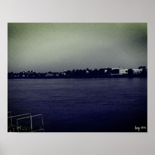 Póster Vintage Irak Bagdad río forat