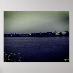 Póster Vintage Irak Bagdad río forat