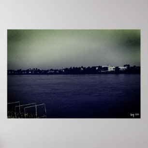 Póster vintage Irak Bagdad río forat