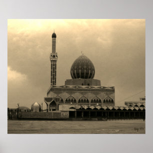 Póster Vintage Iraq Bagdad Mezquita Buniya