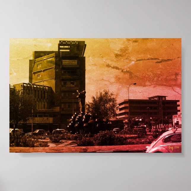 Póster Vintage Iraq baghdad fountain (Frente)