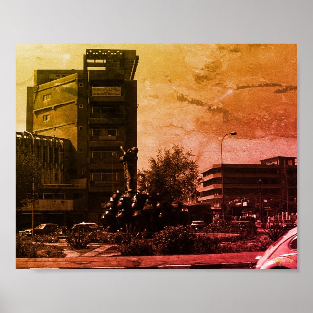 Póster Vintage Iraq baghdad fountain (Frente)