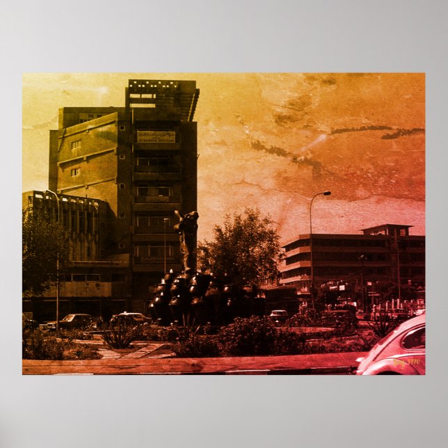 Póster Vintage Iraq baghdad fountain (Frente)