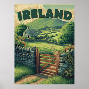 Póster Vintage Ireland Countryside