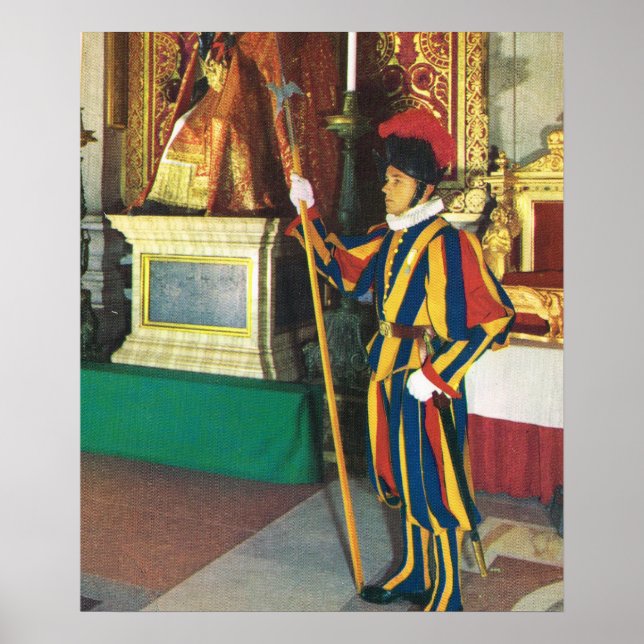 Póster Vintage Italia, guardia suiza, Vaticano (Frente)