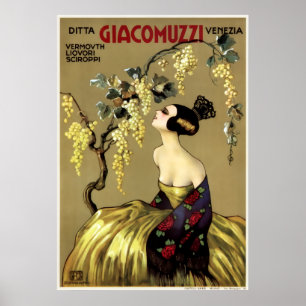 Póster VINTAGE ITALIANO VINO c. 1900
