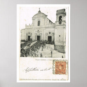 Póster Vintage Italy, Reggio di Calabria, Duomo, 1901,