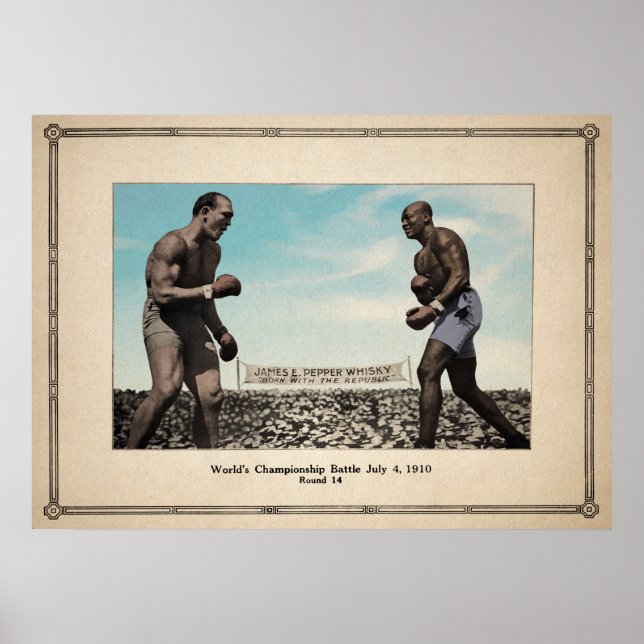 Póster Vintage Jack Johnson vs Jim Jeffries (Frente)