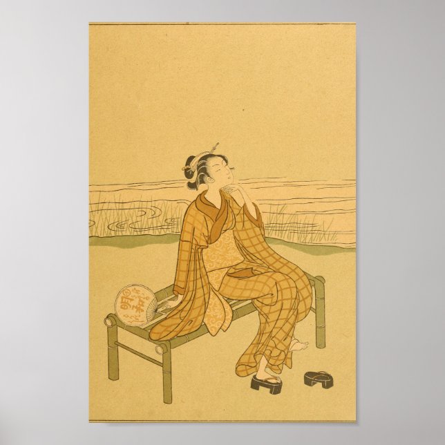 Póster Vintage Japanese Wall Art Woman (Frente)