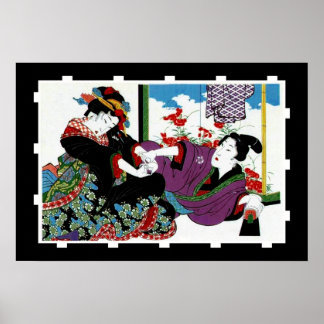Póster vintage japonés de arte