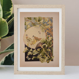 Póster Vintage japonés fan vintage wall art poster
