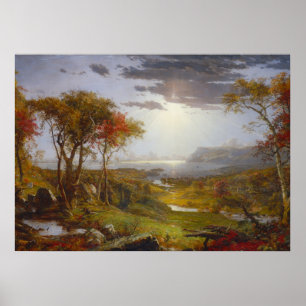 Póster Vintage Jasper Cropsey Otoño en el río Hudson