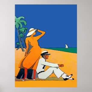 Póster Vintage Jersey Shore, Beach