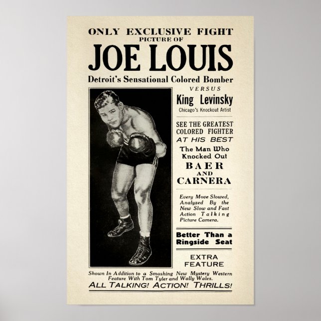 Póster Vintage Joe Lewis Fight Poster (Frente)