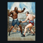 Póster Vintage Johnson Burns Watercolor<br><div class="desc">Vintage restaurado,  de alta calidad Jack Johnson vs Tommy Burns contra el arte acuarela de Norman Lindsay,  1908. Esto se vería perfectamente enmarcado.</div>
