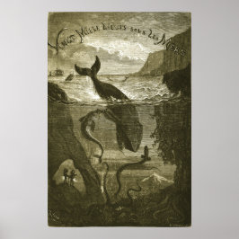 Póster Vintage Jules Verne 20.000 Leguas...