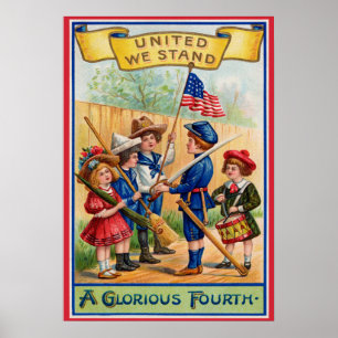 Póster Vintage July Fourth poster