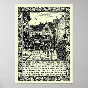 Póster Vintage Kelmscott Manor por William Morris