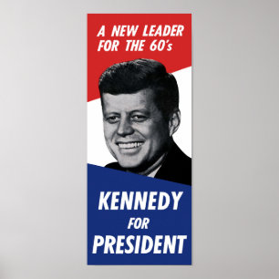 Póster Vintage Kennedy presidente años 60 - Un nuevo líde