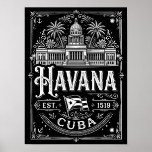 Póster Vintage La Habana Cuba Cubana Viajes Patrimonio