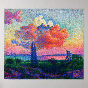 Póster Vintage La pintura de la nube rosa (1896)