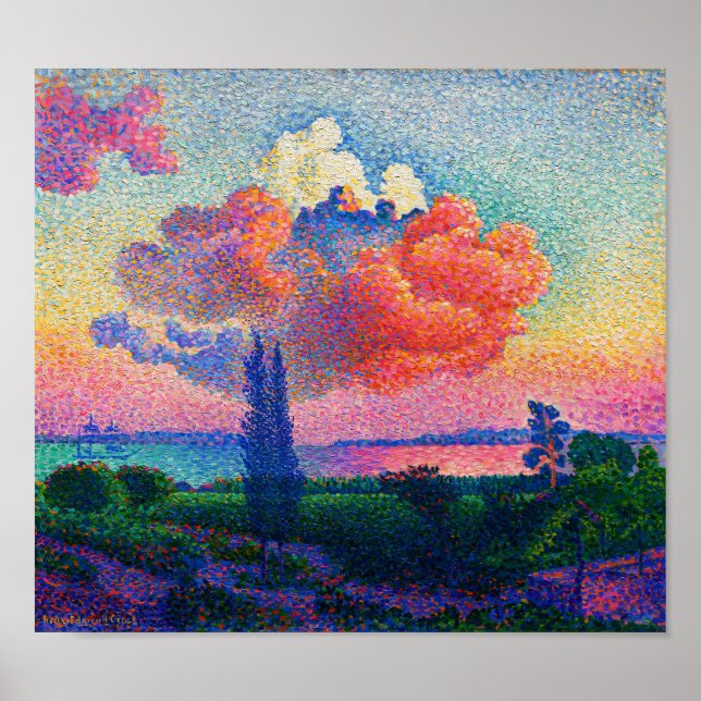 Póster Vintage La pintura de la nube rosa (1896) (Frente)