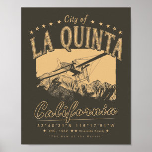 PÓSTER VINTAGE LA QUINTA CALIFORNIA - MONTAÑA SANTA ROSA
