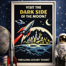 Póster Vintage Lado Oscuro de la Luna Arte Deco Vi