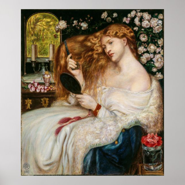 Póster Vintage Lady Lilith by Dante Gabriel Rossetti      (Frente)
