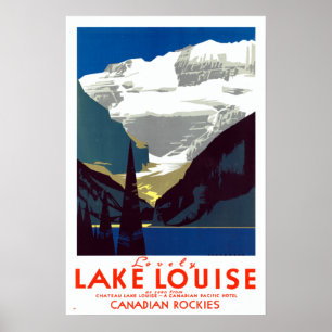 Póster Vintage Lake Louise Canadian Rockies Alberta