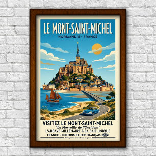 Póster Vintage Le Mont-Saint-Michel, Francia Viajes