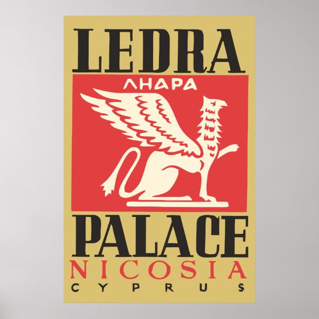 Póster Vintage Ledra Palace Hotel Cyprus travel (Frente)
