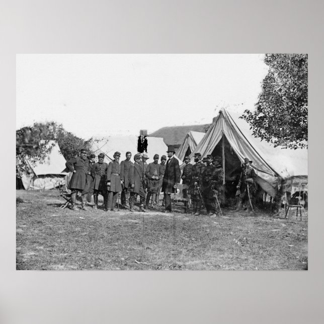 Póster Vintage Lincoln y McClellan en Antietam (Frente)