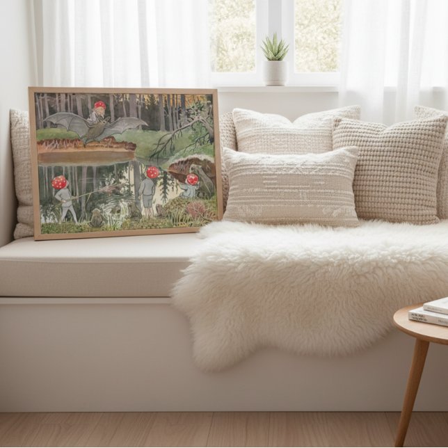 Póster Vintage Lindo Bosque Niños Hada Elsa Beskow  (Subido por el creador)