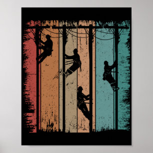 Póster Vintage Lineman Padre Electric Cable Lineman