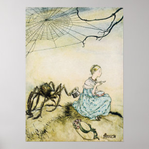 Póster Vintage Little Miss Muffet por Arthur Rackham