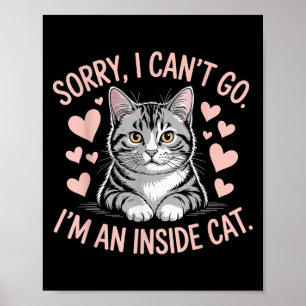 Póster Vintage Lo siento no puedo ir soy un gato de inter