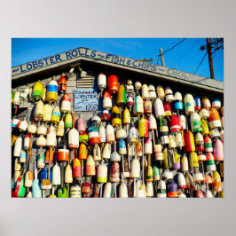 Póster Vintage Lobster Buoys